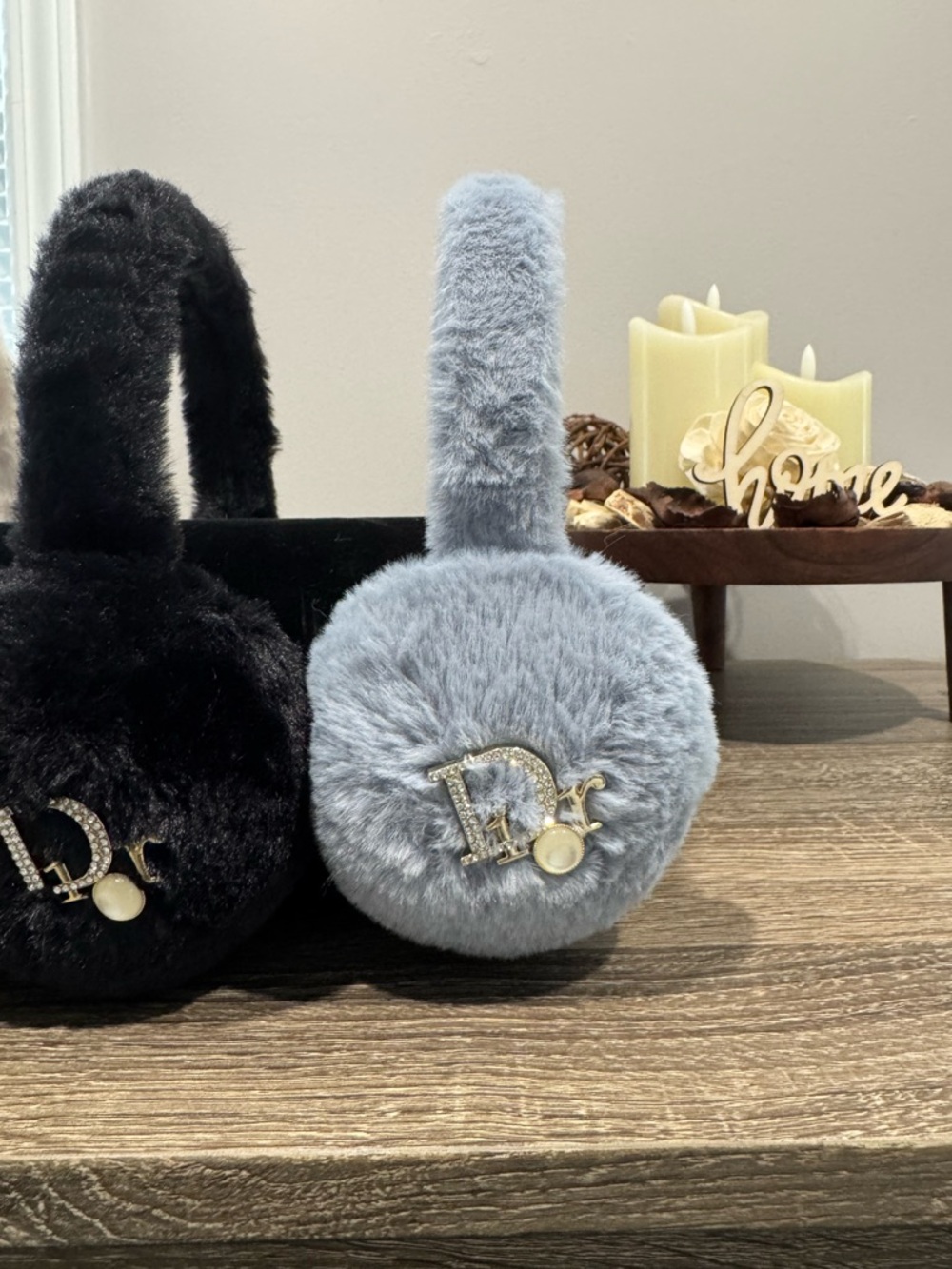 Plush Earmuffs in Light Blue